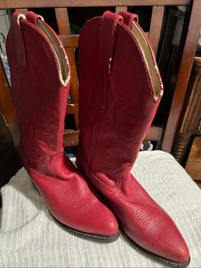 Durango Red Leather Western Heeled Boots